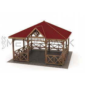 18 K Wooden Square Gazebo